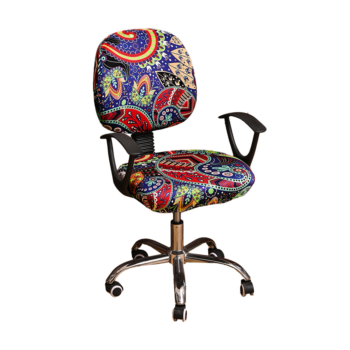 Amazon elástico transfronterizo impermeable anacaju flor impresa cubierta de silla dividida cubierta de silla de oficina universal TEMU