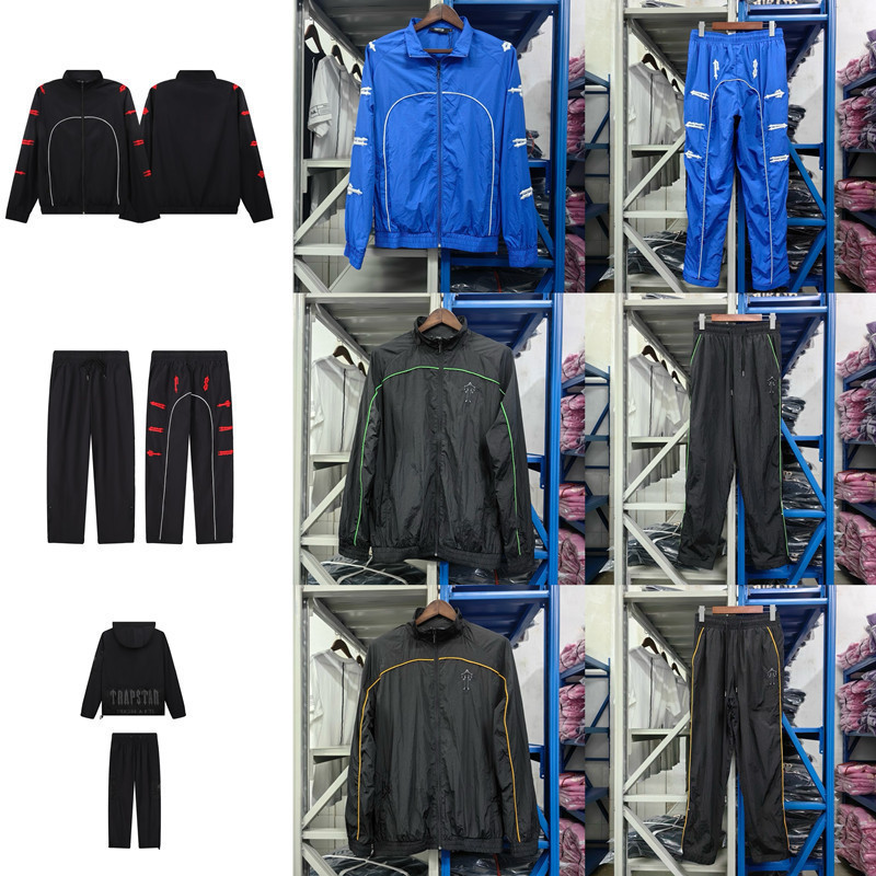 Cross-Border Export Trapstar Letter Embroidered Hooded Windbreaker Jacket Men's and Women's Casual Jacket Sports Suit Trendy