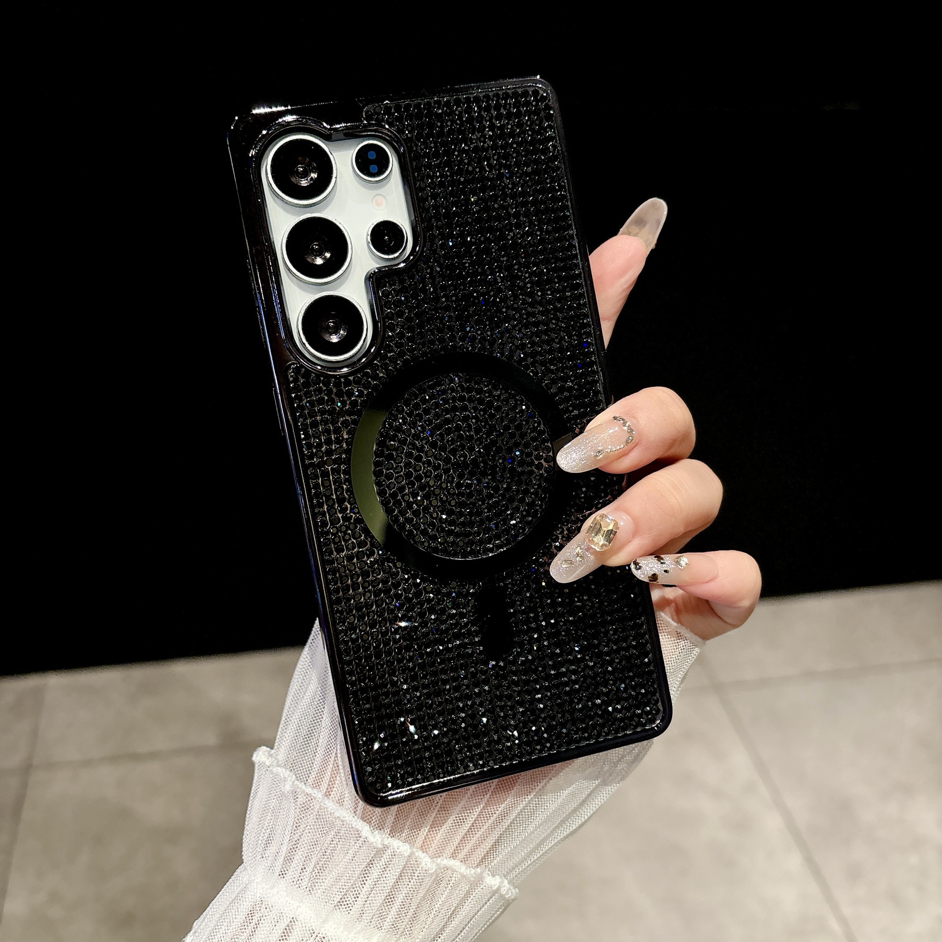 Coque De Protection Magnétique À Strass Pour Samsung S24 Ultra_voghion.com
