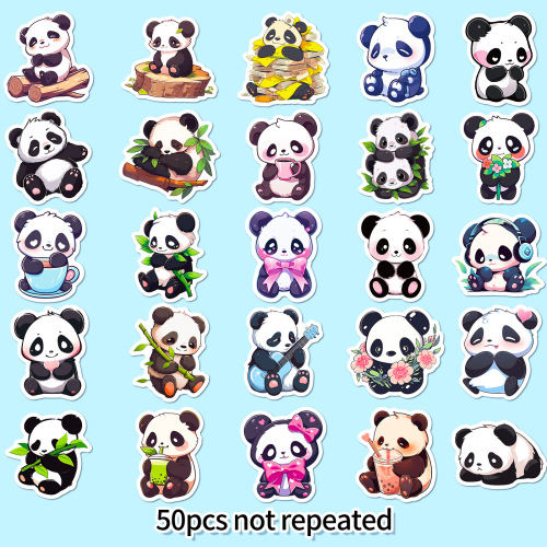 50 cartoon panda stickers creative trendy graffiti cartoon panda stickers children cute animal DIY stickers