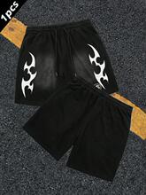 B 12540 Flame Print Shorts ŷ�����п羳����ѷ����ͨ