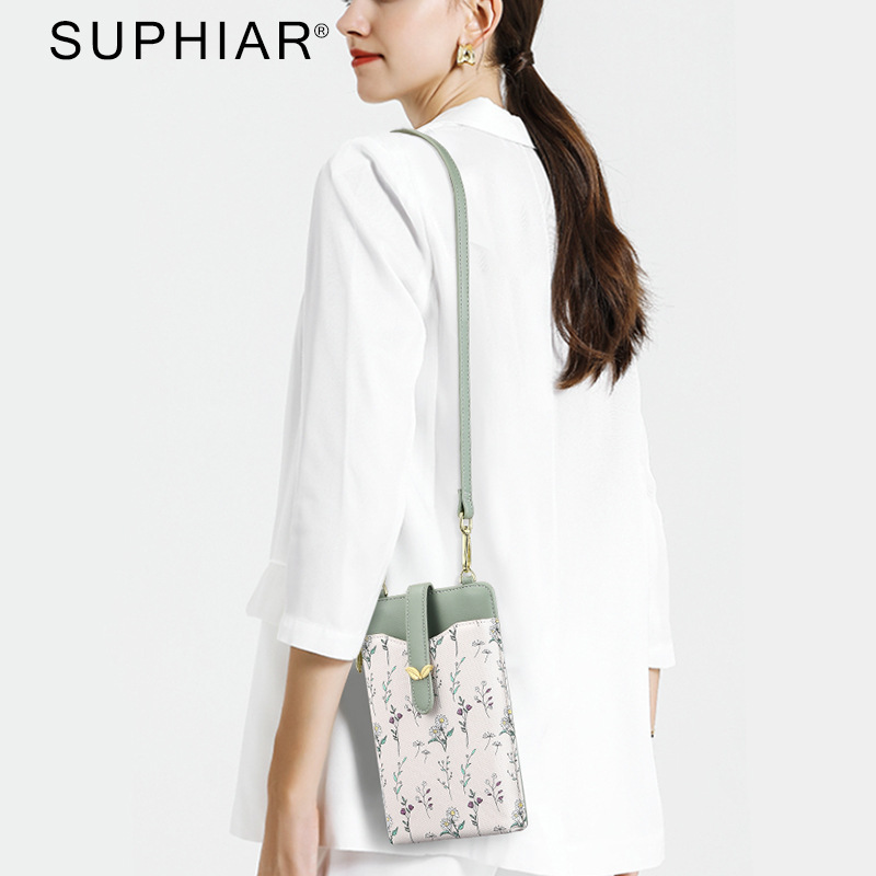 Diseño original 2025 transfronterizo nuevo estilo pequeño Xiangfeng bolso para teléfono móvil para mujer flor mochila para teléfono móvil bolso diagonal para mujer