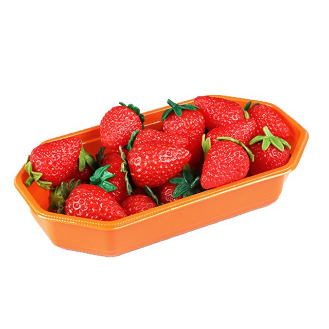 Caja de embalaje para frutas en forma de barco dorada, caja de embalaje desechable para frutas y verduras frescas, bandeja cuadrada especial sin tapa para supermercados.
