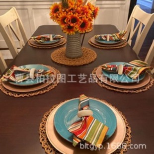 Factory in stock Nordic retro wood color diy multi-size round wooden ring wooden ring dining table decoration tissue ring