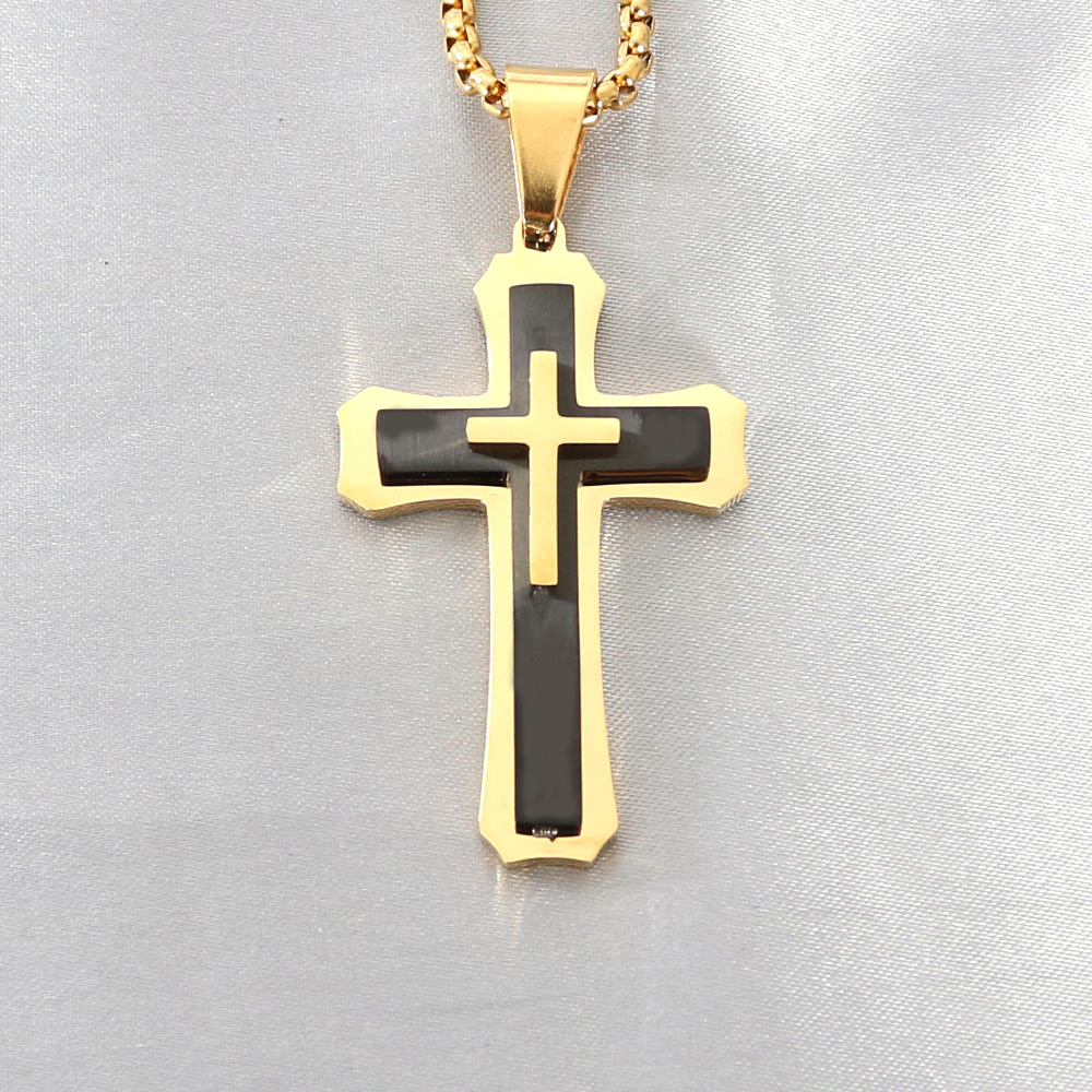 Retro Simple Style Cross Stainless Steel Plating Pendants display picture 4