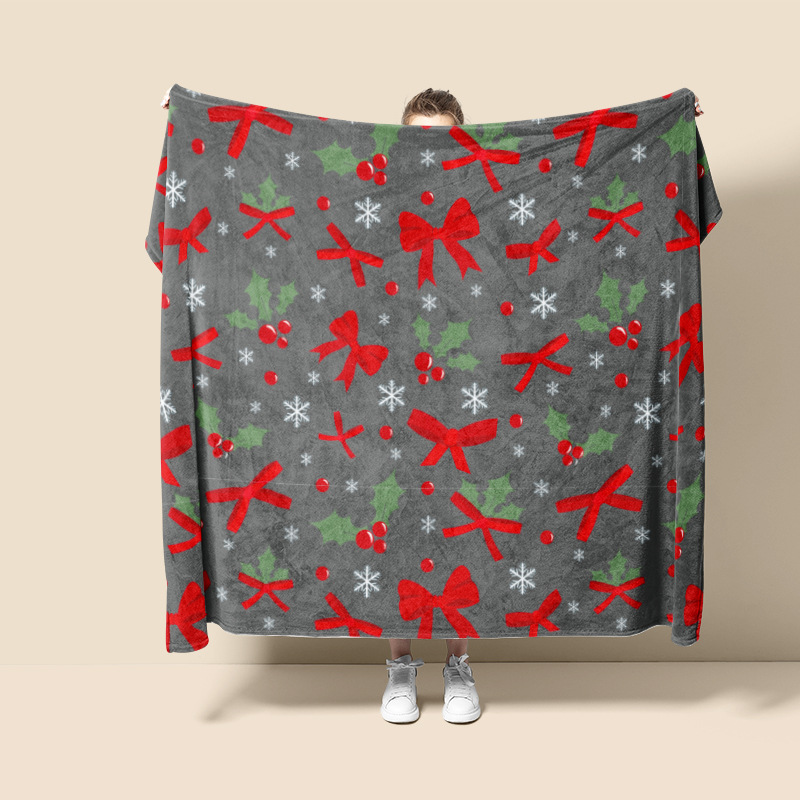 Navidad europea impresión digital franela mantas sofá suave mantas cálidas grandes cómodas al por mayor