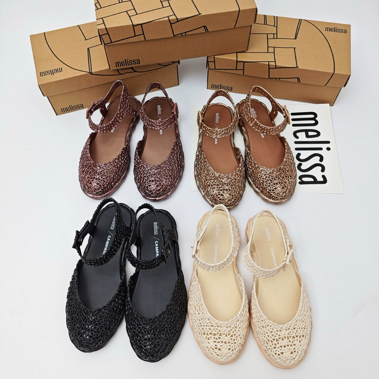 Летние босоножки Melissa Melissa 2025 года, новые, плетеные, с вырезом в форме птичьего гнезда, мягкой подошвой и пряжкой, из желеобразного материала.