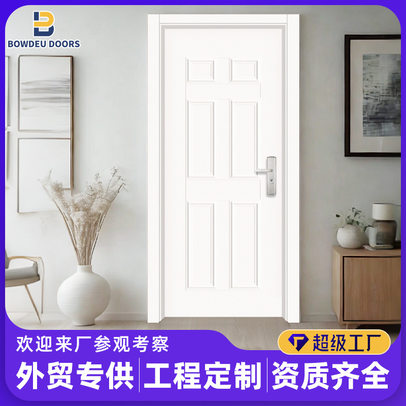 Fabricantes personalizados de comercio exterior puerta americana nuez puerta de dormitorio puerta de madera doméstica pintada