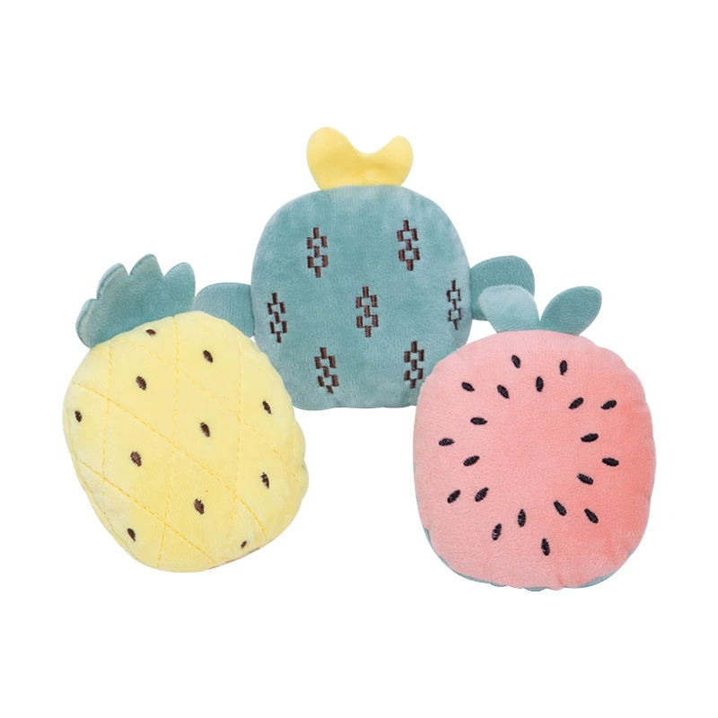 Фабрика прямые поставки собака щенки звук укус фрукты игрушки кольцо бумажные коренные зубы укус домашних животных плюшевые кукольные принадлежности