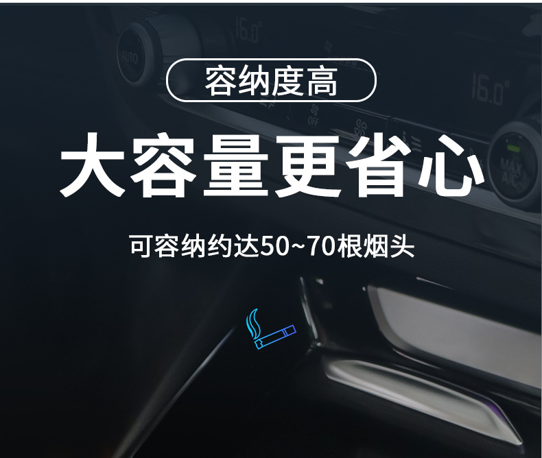 Car Ashtray Hanging Personalized Creative Internet Celebrant Car Ashtray with Lid LED Light Car Ashtray
