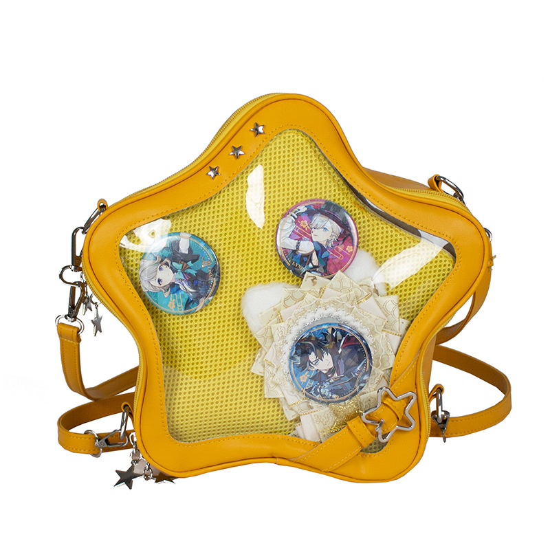 Bolsa de dolor de comida secundaria japonesa 2024, mochila de chicas con estrellas transparentes, mochila de comercio exterior transfronterizo