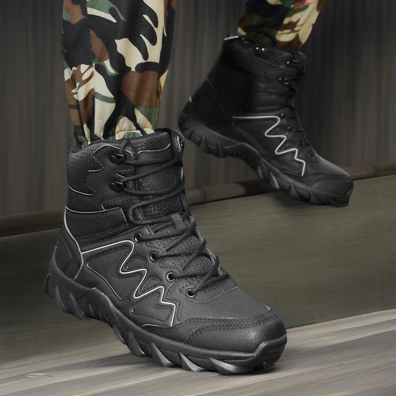 Fuente del fabricante Botas del desierto Botas de campo transfronterizas al aire libre para hombres Botas tácticas ultraligeras Botas de combate de Amazon para hombres