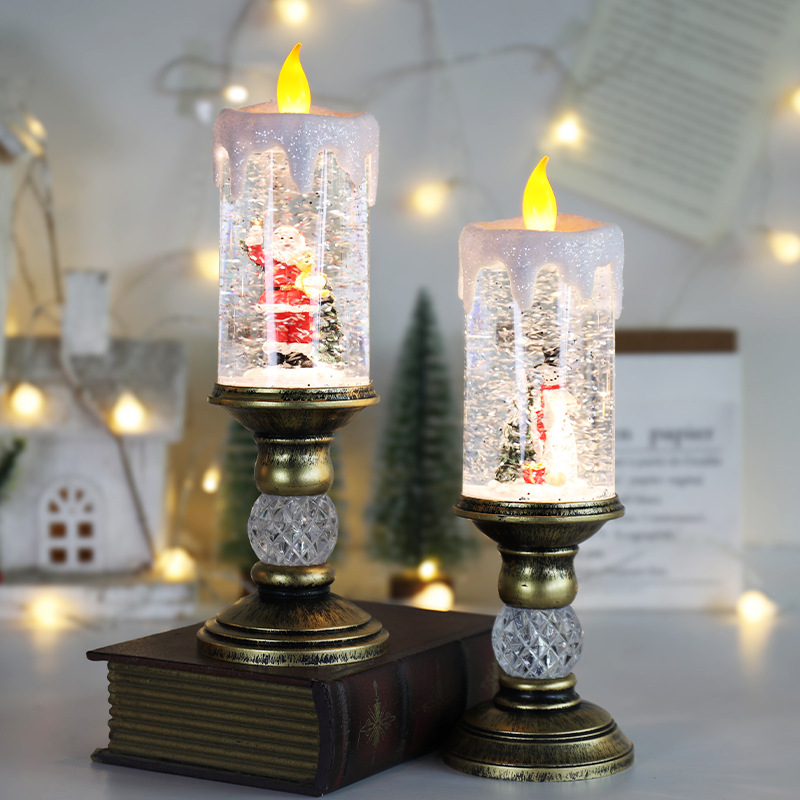 arrangement Music box crystal Christmas Christmas music Birthday lights Crystal lamp Jewelry Christmas scene ornament candle