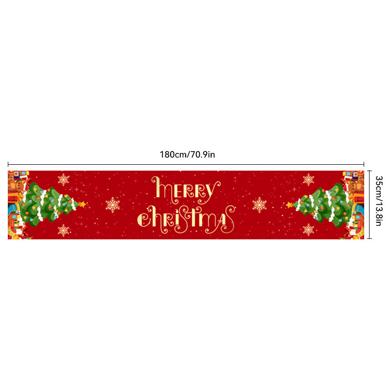 新しいクリスマステーブルクロス用品ポリエステルオックスフォード布テーブルフラグクリエイティブクリスマステーブルフラグテーブル装飾プリントフラグ|undefined