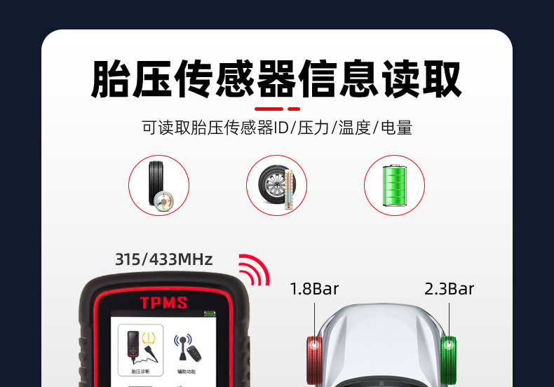 Universal Tire Pressure Matching Device from the Manufacturer, Wifi Upgrade Sensor, Learning Reset Monitor, Tire Fault Diagnostic Device