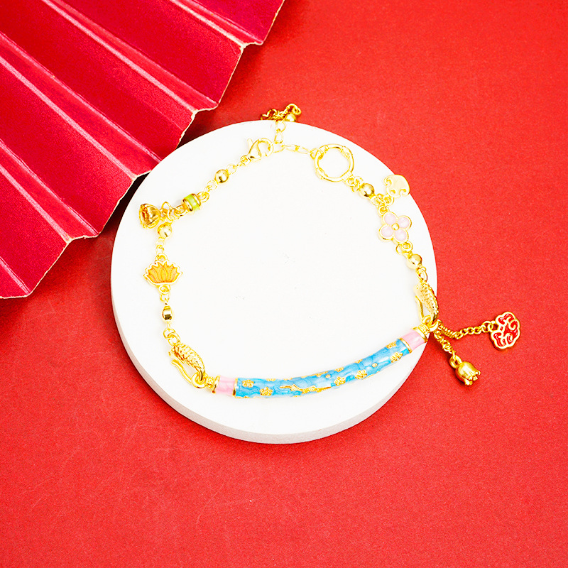 Brazalete de oro de arena vietnamita, la tendencia nacional de goteo de aceite, brazalete, brazalete de bordas, nicho femenino, joyas que no se desvanecen durante mucho tiempo.