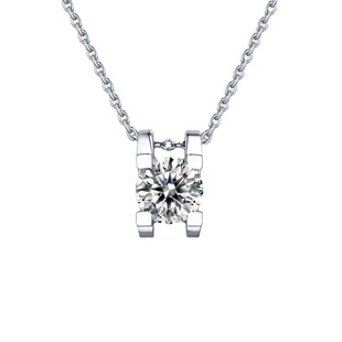 New Classic Sliding Niutou 1 karat Silver Set Moissanite Necklace Pendant Moussan Jewelry Women's Necklace