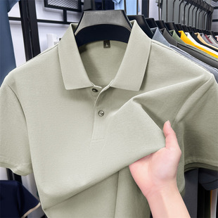 25 new cotton summer high sense men's polo shirt lapel short sleeve casual t-shirt men's wholesale solid color dealer