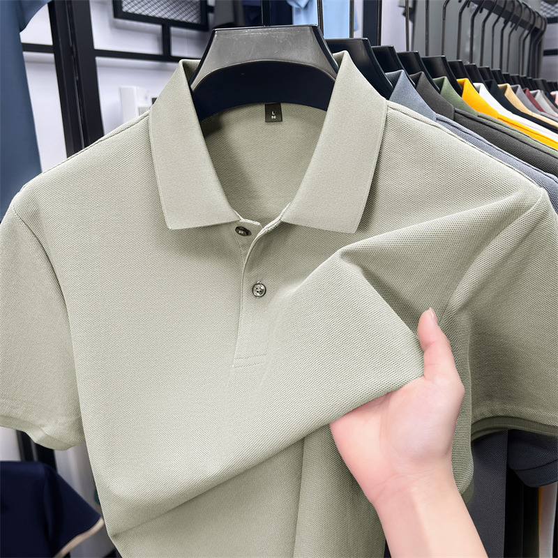 26 New Models of Pure Cotton Summer High-End Men's Polo Shirts with Turn-Down Collar, Short-Sleeve Casual T-Shirts for Men, Wholesale Solid Color