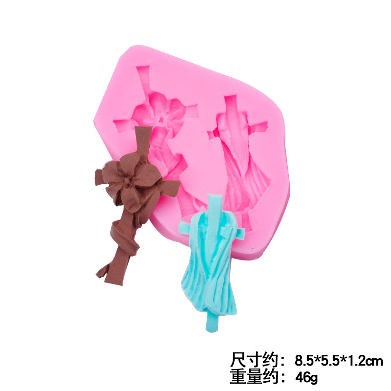 En stock tamaño de lote forma cruzada silicona molde creativo hornear fondant cake chocolate arcilla molde de cerámica suave