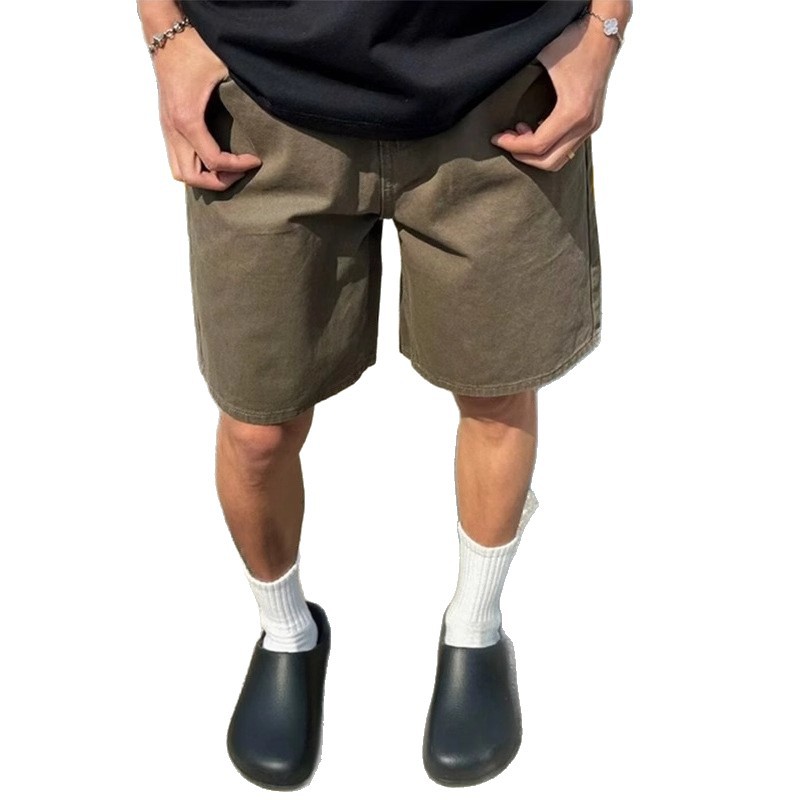 2025 Summer American Retro Casual Summer Versatile Slim Straight Five-Point Pants for Men and Women Cleanfit Denim Shorts