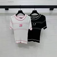 Вязаный шёлковый джемпер женский, в стиле Chanel, круглый вырез, короткий рукав, весна‑лето, S–L