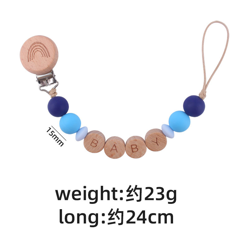 Nuevo bebé suministros de dibujos animados haya Arco Iris clip DIY nombre calmante bebé chupete cadena anti-gota cadena