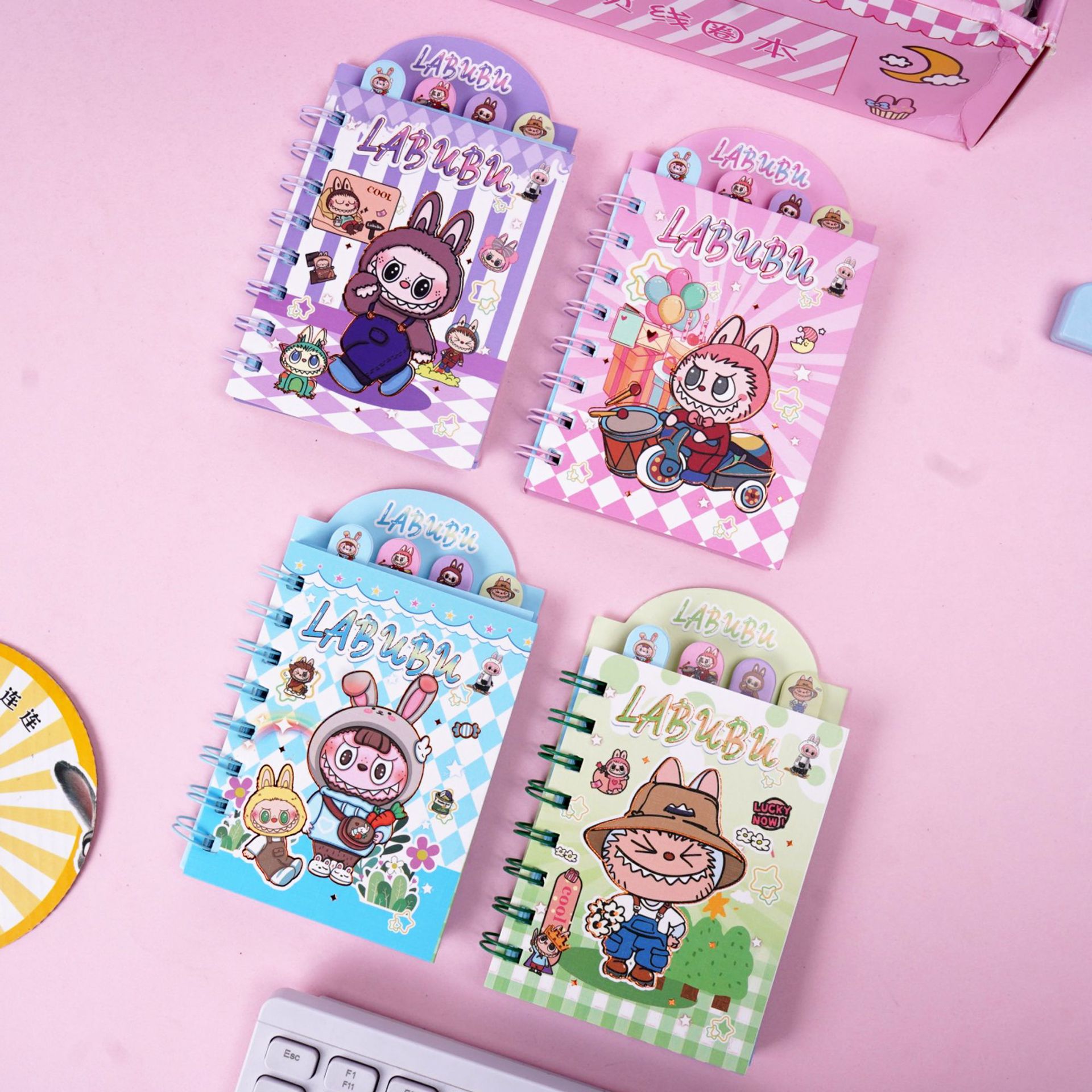 Rabbu A7 libro de bobina de flip-up lindo estudiante portátil cuaderno de mano horizontal cuaderno portátil para estudiantes de primaria