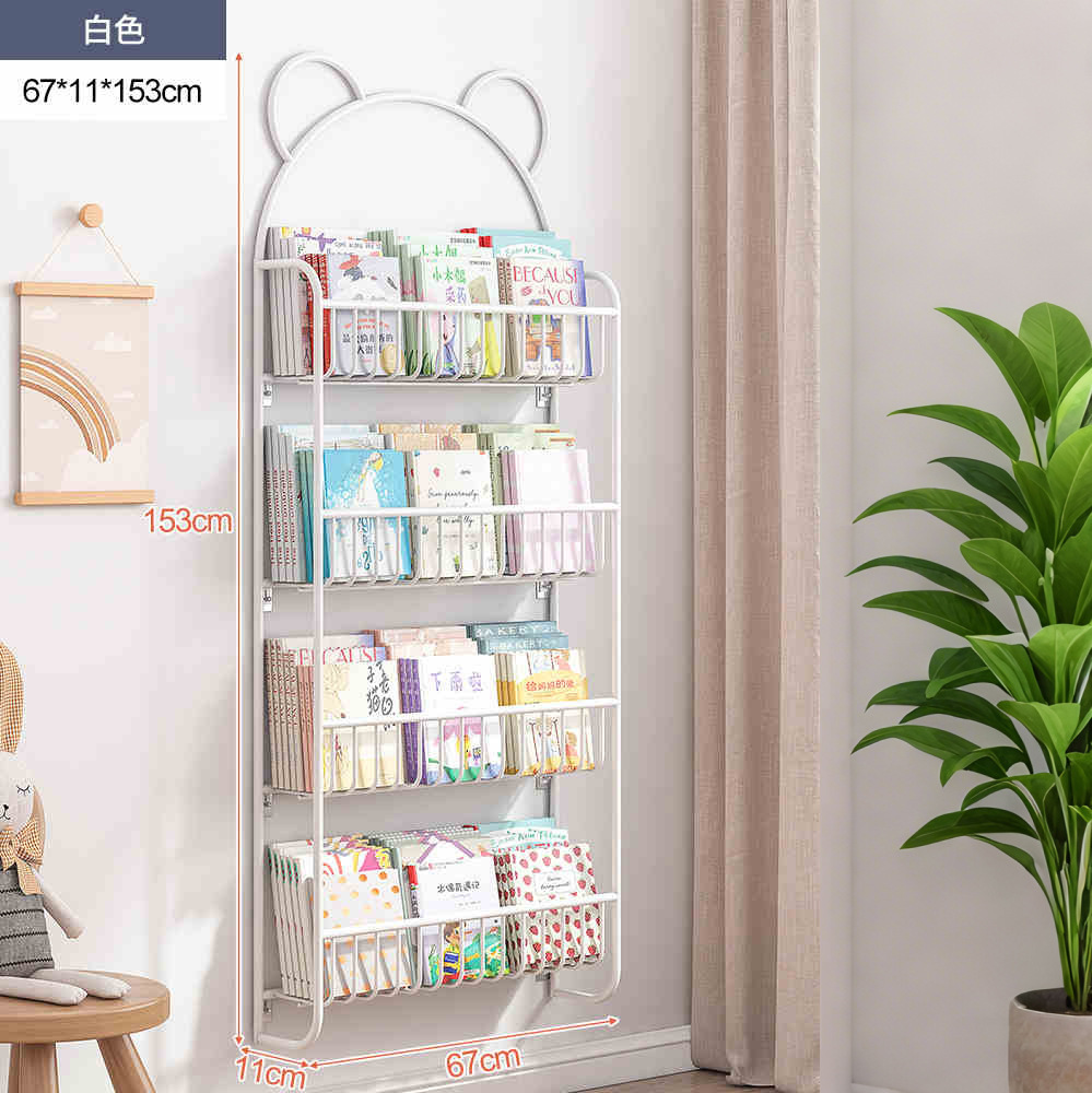 Estante detrás de la puerta Estantería ultrafina de hierro forjado de piso a techo para niños con espacio de pared simple y extremadamente estrecho Gabinete de almacenamiento doméstico montado en la pared