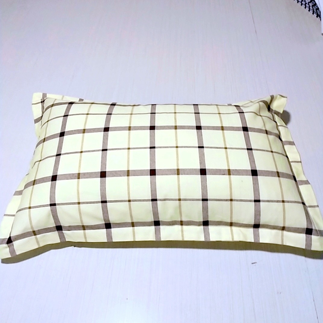 커피 큰 격자 무늬 두꺼운 베갯잇이
