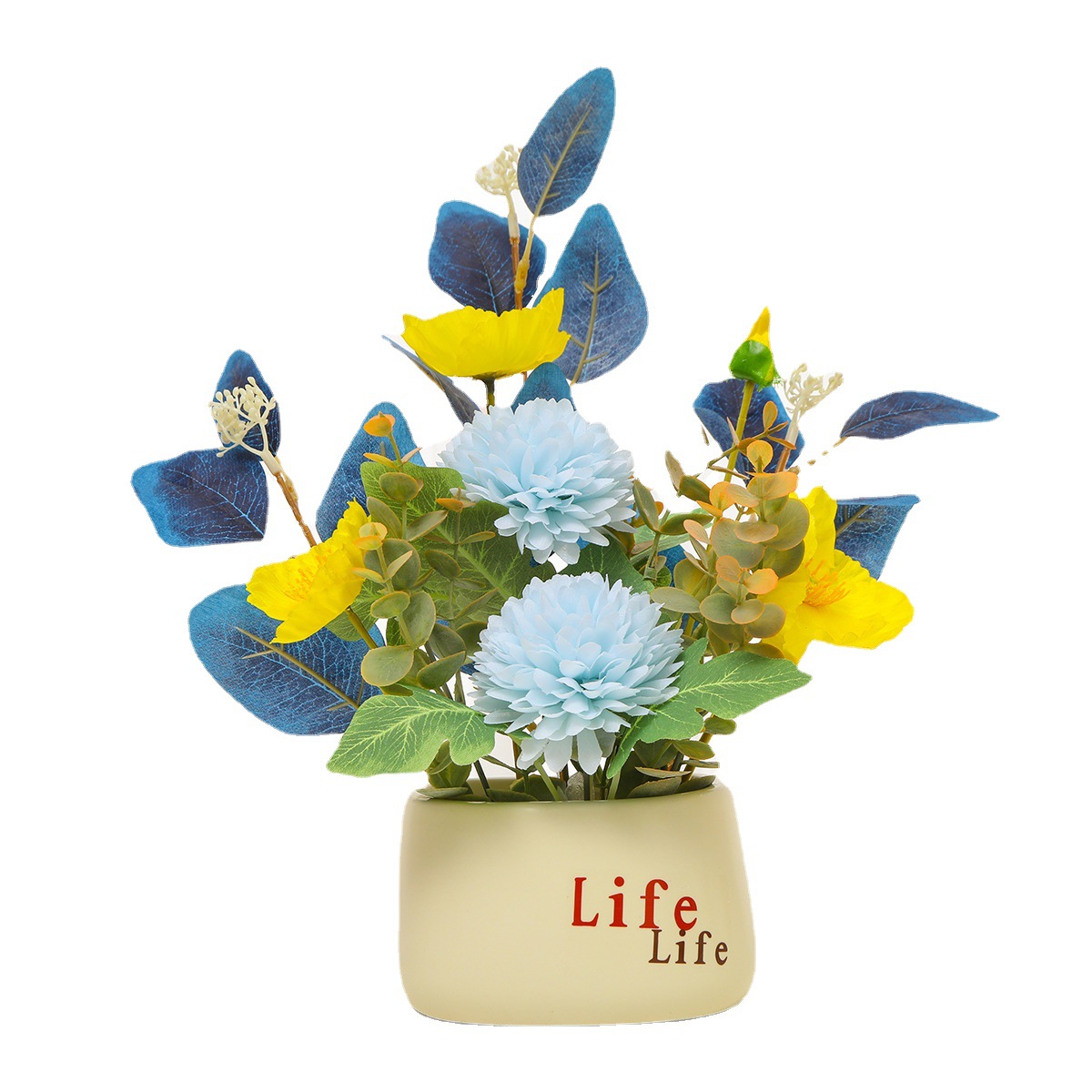 Nuevo ramo de flores artificiales de plástico de alta gama, decoración del hogar, arreglo floral para la mesa de la sala de estar, decoración de rosas_voghion.com