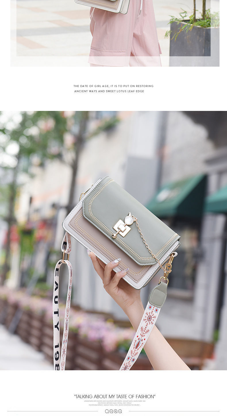 Women's Mini All Seasons Pu Leather Letter Color Block Elegant Chain Square Magnetic Buckle Shoulder Bag display picture 1
