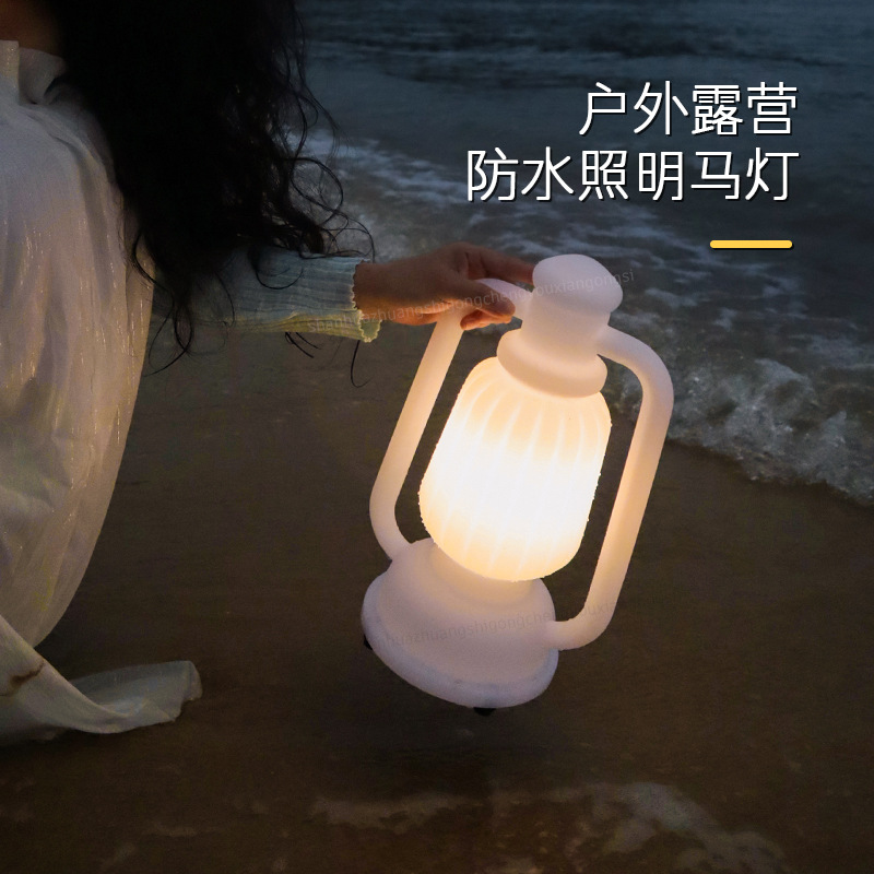 户外防水怀旧创意露营灯充电帐篷灯塑料马灯手提灯照明应急野营灯
