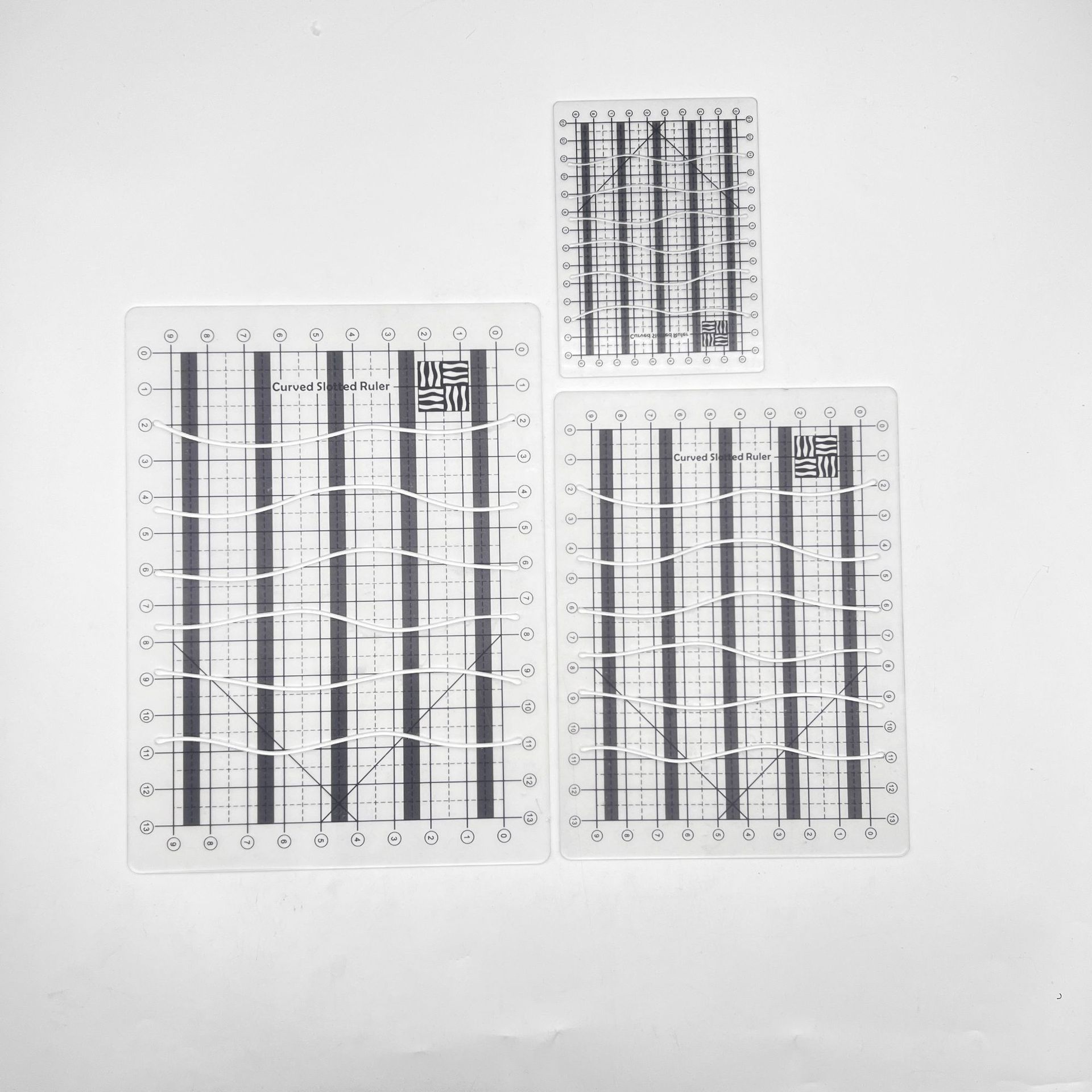 Diseño de prendas de vestir acrílico 90 ° regla de costura de tela de corte de tela doble regla de patrón de tela de corte