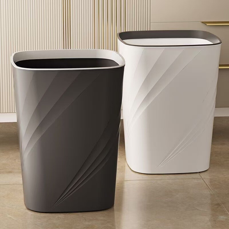 Large Capacity Household Trash Can, Minimalist Ins-Style, for Living Room, Bathroom, Kitchen, Student Dormitory, with a Press Ring Paper Basket