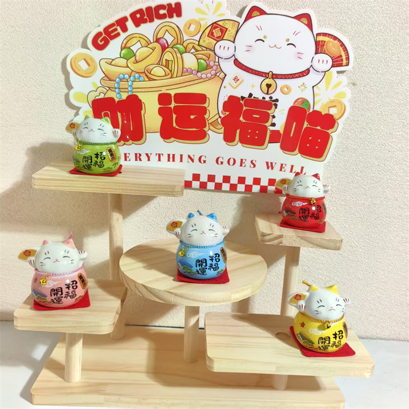 Wealth and Fortune Lucky Cat Ornaments Purely Handmade Ceramic Crafts Ornaments Cultural and Creative Gifts Opening Ornaments Wholesale