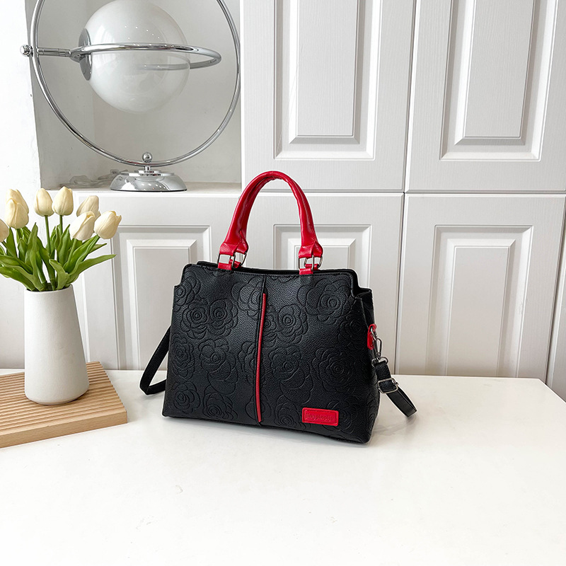2024 new cross-border handbag, a large-capacity single-shoulder cross-border bestseller with soft leather embossed single-shoulder for women undefined