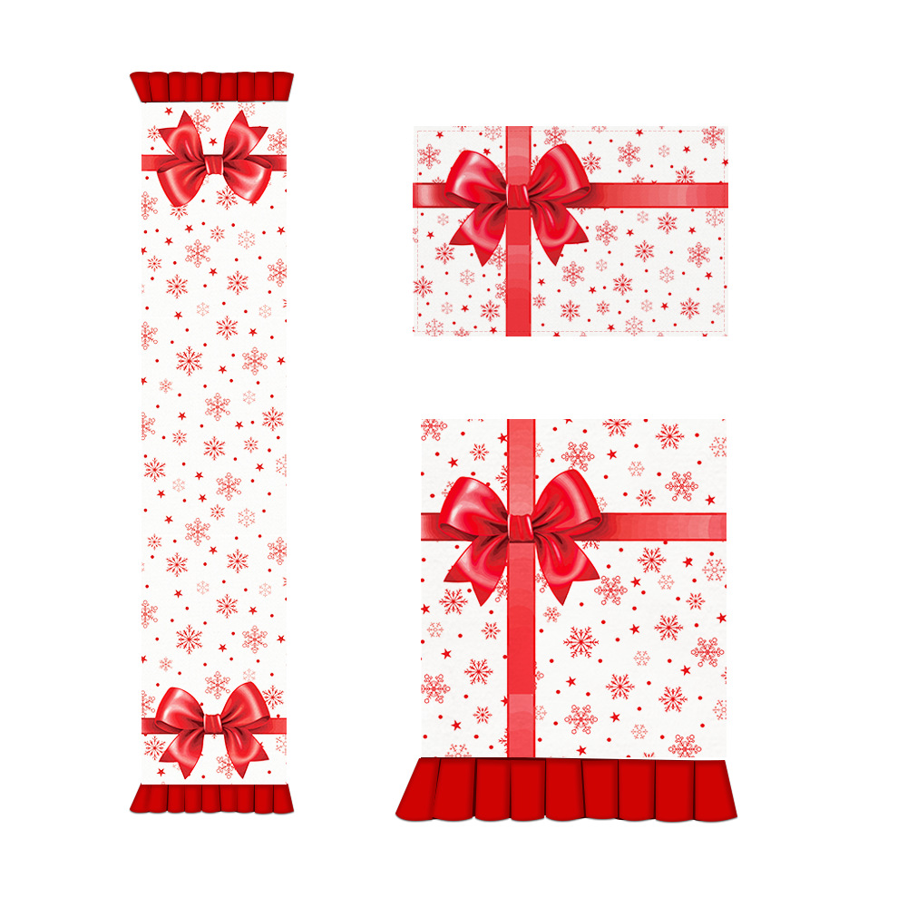 Cross-border nuevo conjunto de bandera de mesa de Navidad de cocina escenario de mesa de comedor decoración de regalos al por mayor image 6