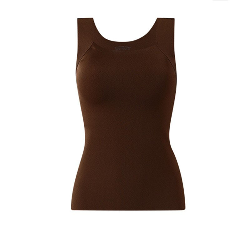 Otoño y invierno chaleco cálido damas con cojín de pecho sin vestir un sujetador sin marcas de cuerpo cercano calor camisa legging superior