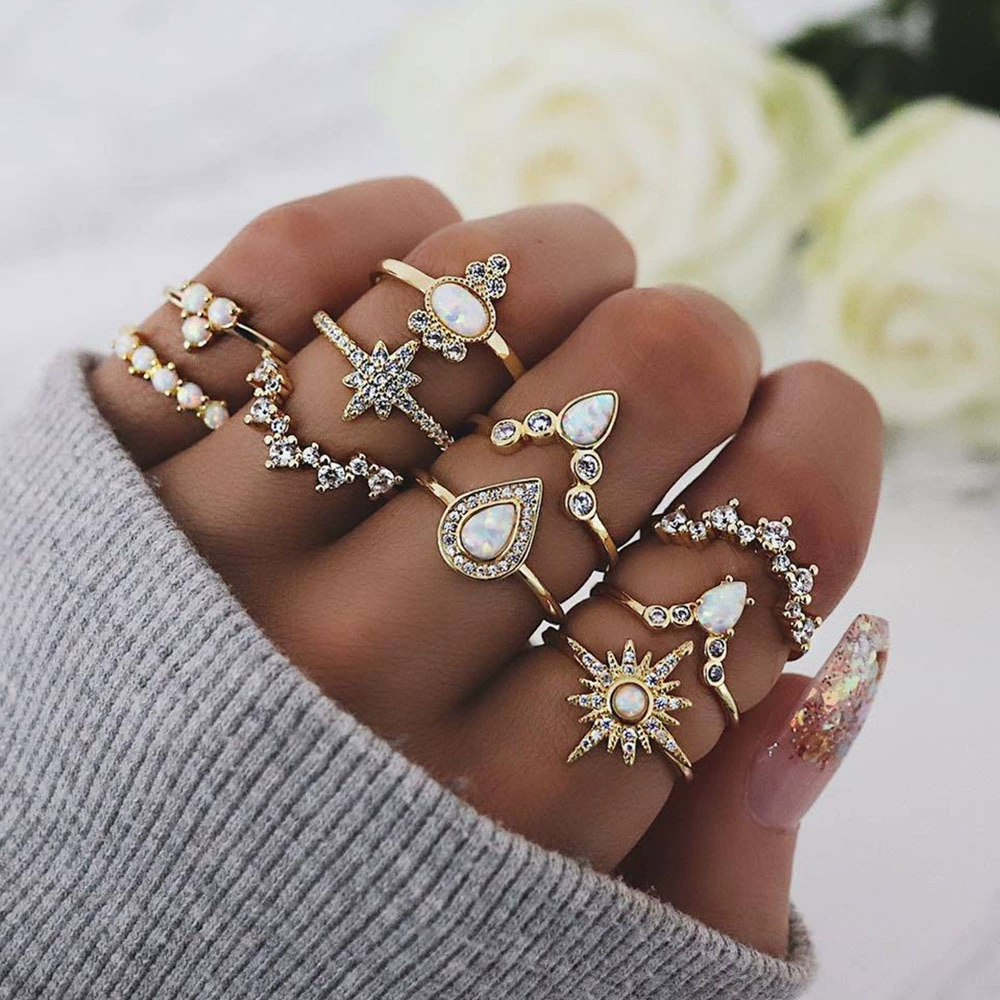 Ring, ретро геометрический набор, Aliexpress, европейский стиль