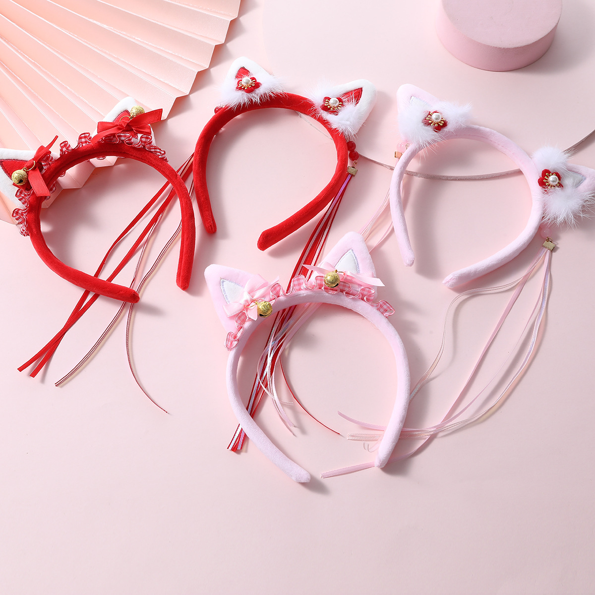 立體可愛兔耳朵頭飾毛絨兔耳朵發箍髮夾高顏值超柔兔耳朵流蘇髮飾