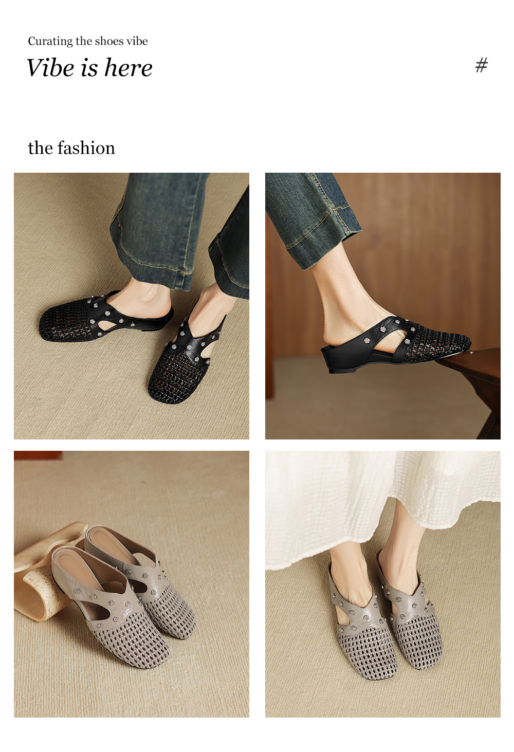 Dép sandal nữ quai chữ V phong cách vintage, mũi kín, đế xuồng thoải mái — đen chi tiết 1
