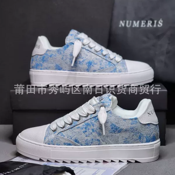 In-Stock Numeris Shoes Sports Casual Shoes with Serrated Anti-Slip Sole, Genuine Guangzhou Denim Ripped Thick-Soled Sneakers