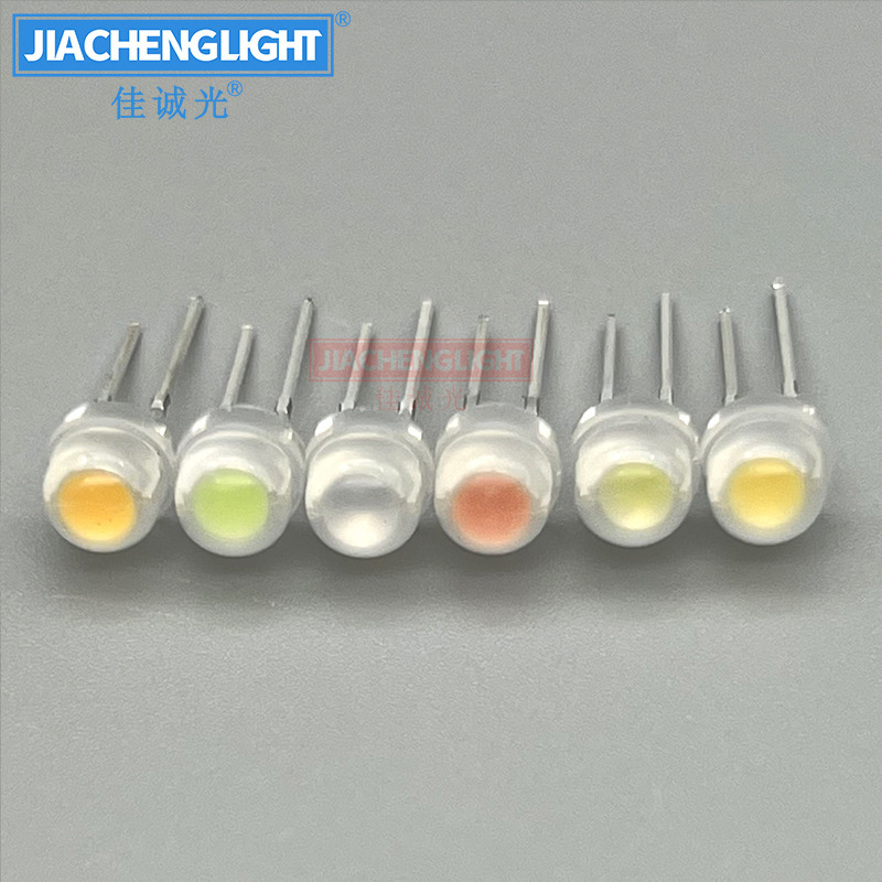 5mm草帽f4.8高压9v红黄蓝绿暖白光雾状点粉发光外露字光源led灯珠