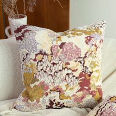 春の花中世紫赤ウール混紡抽象的な質感芸術的な枕クッションハイエンドの柔らかい腰枕