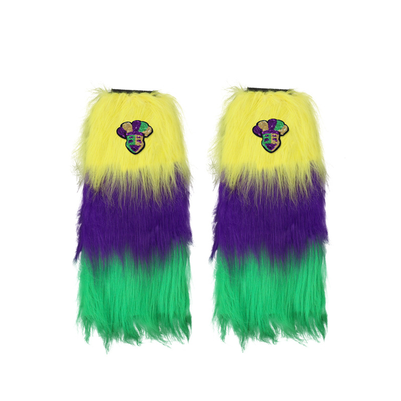 Nuevo cross-border Halloween tricolor piernas de peluche brasileño carnaval irlandés vestido de baile vestido de espectáculo