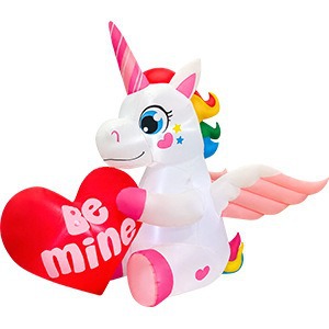 4.6FT 길이의 화려한 유니콘 포옹 하트