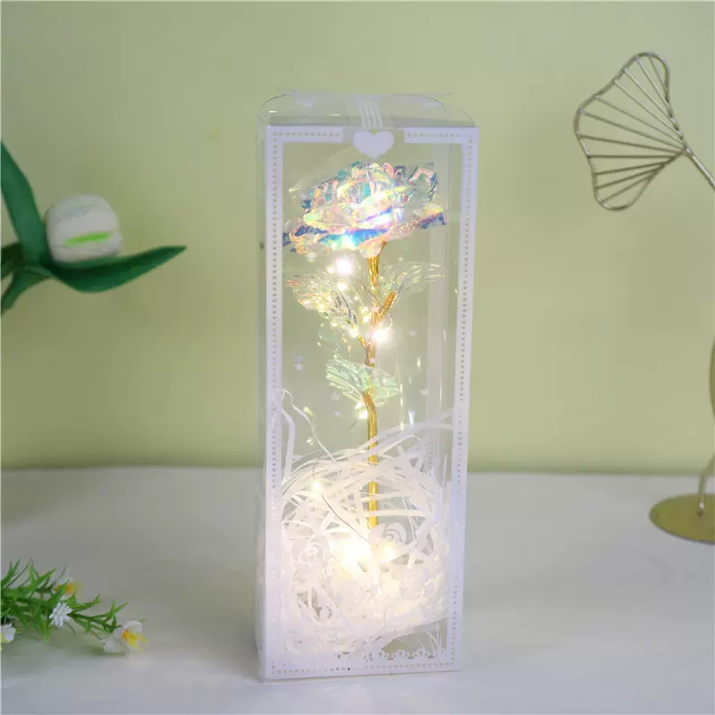玫瑰花永生花 LED灯 小夜灯七夕情人节礼物 生日礼品 送女友 摆摊
