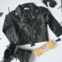 翻领新款春秋男童皮衣