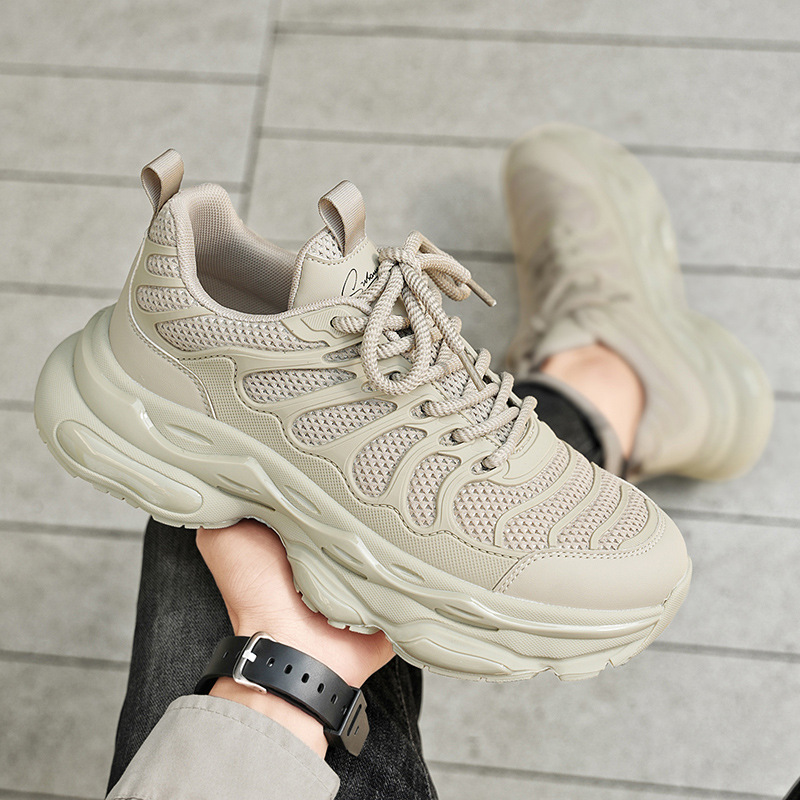 Zapatos de hombre de samurai negro verano respirado de malla de alta calidad deportiva ocio para correr cojín de aire aumentado con suela gruesa zapatos de moda